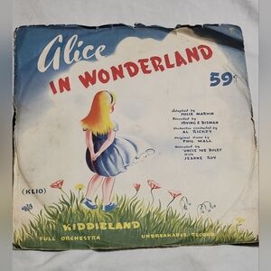 Alice In Wonderland Rare Vintage Vinyl Record (1950s) Kiddieland Records